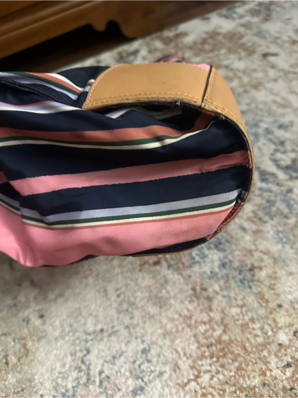 Tory Burch Striped Nylon Ella Tote Bag - Picture 5 of 6